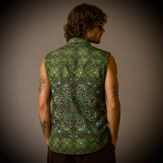 پیراهن وست سایکدلیک مدل Moss Mandala بلک لایت