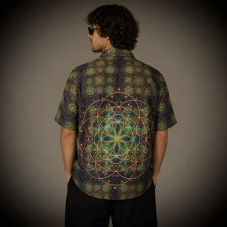 پیراهن سایکدلیک مدل Quantom Mandala بلک لایت