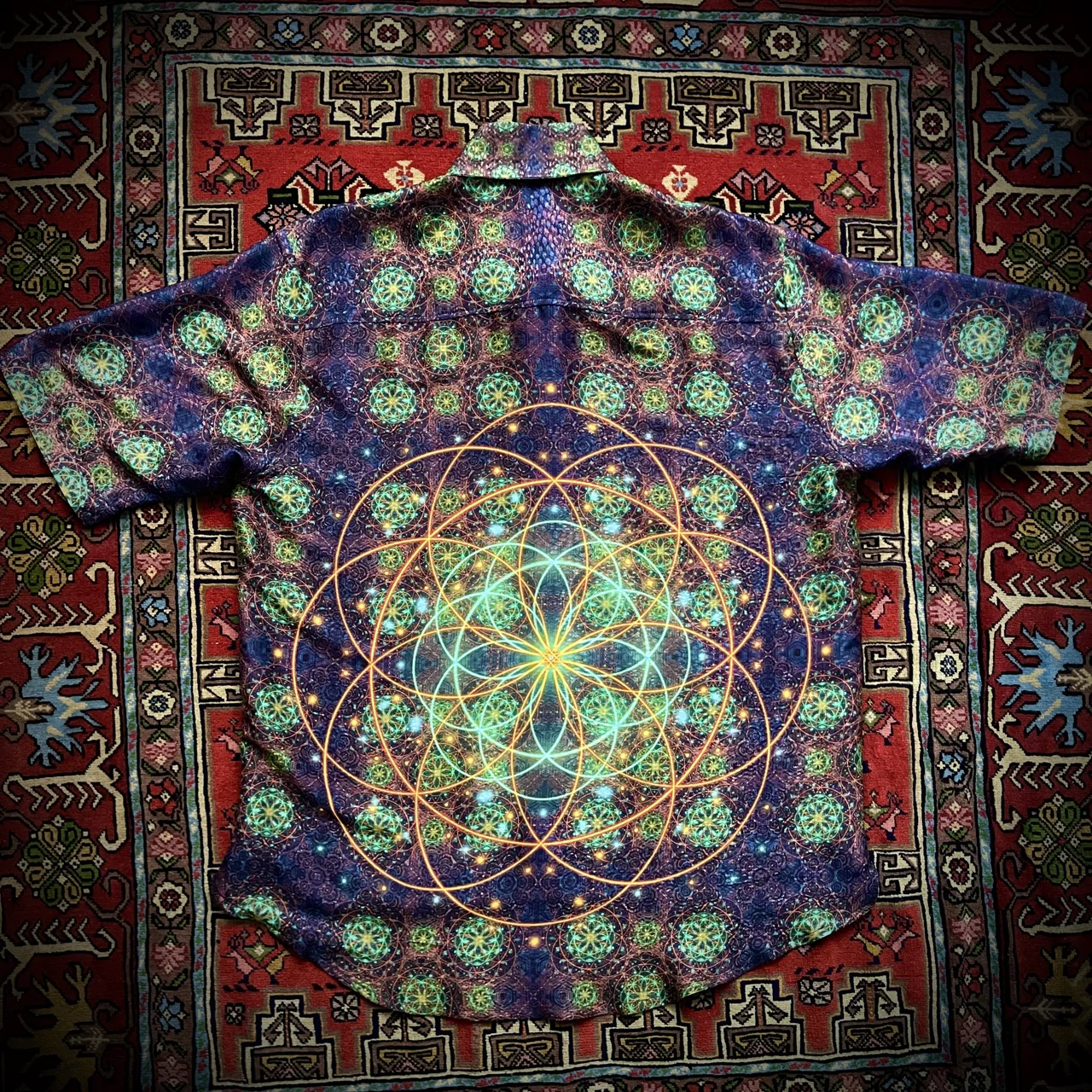 پیراهن سایکدلیک مدل Quantom Mandala بلک لایت