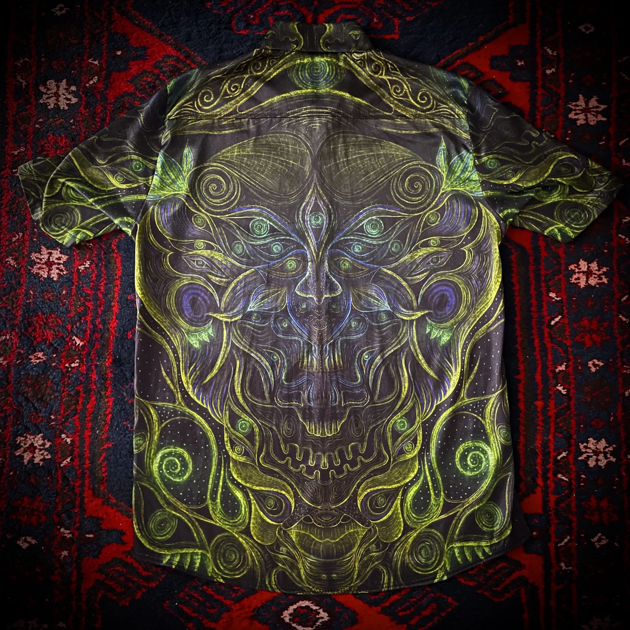 پیراهن هاوایی سایکدلیک مدل Jungle Oracle فلورسنت